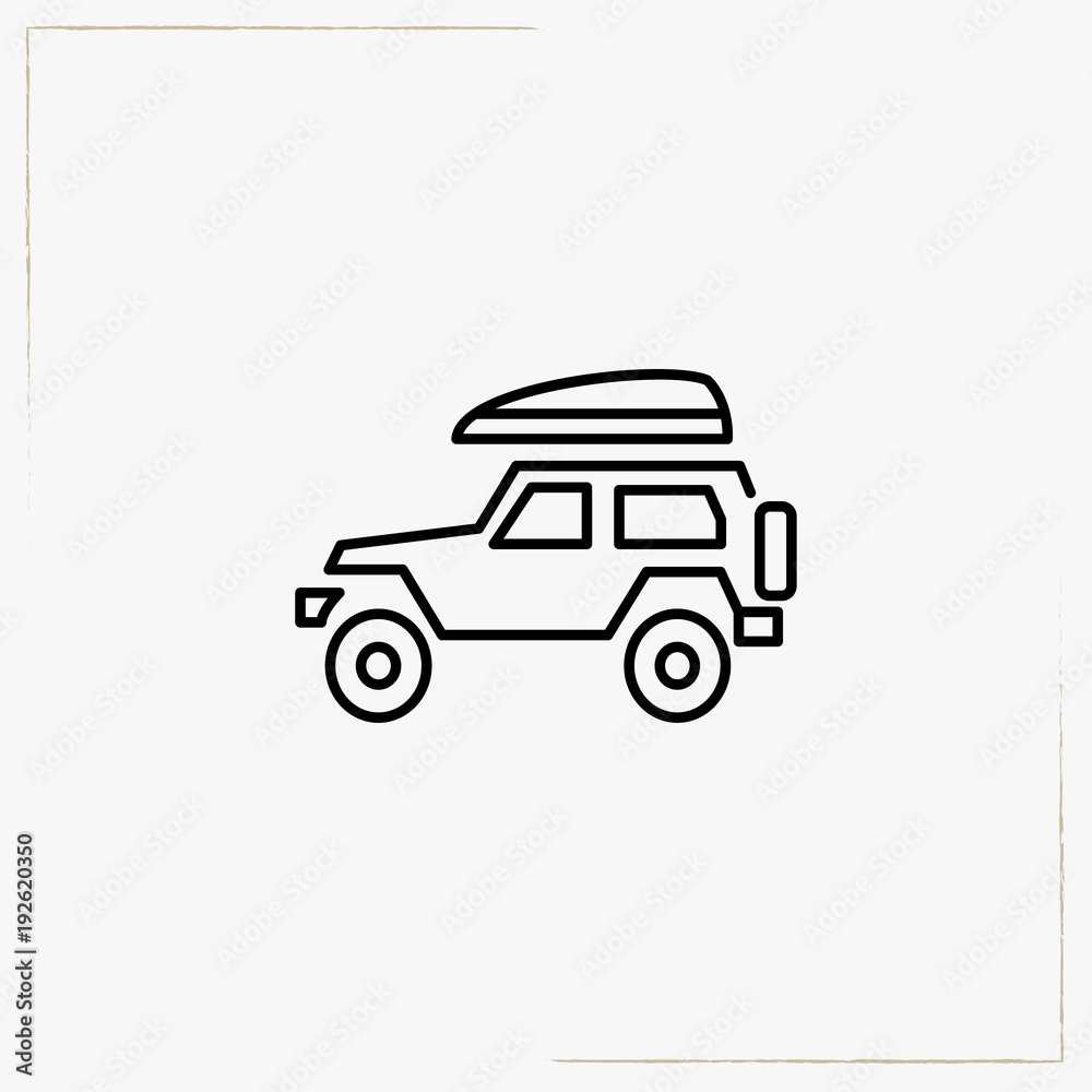 Obraz premium camper car line icon