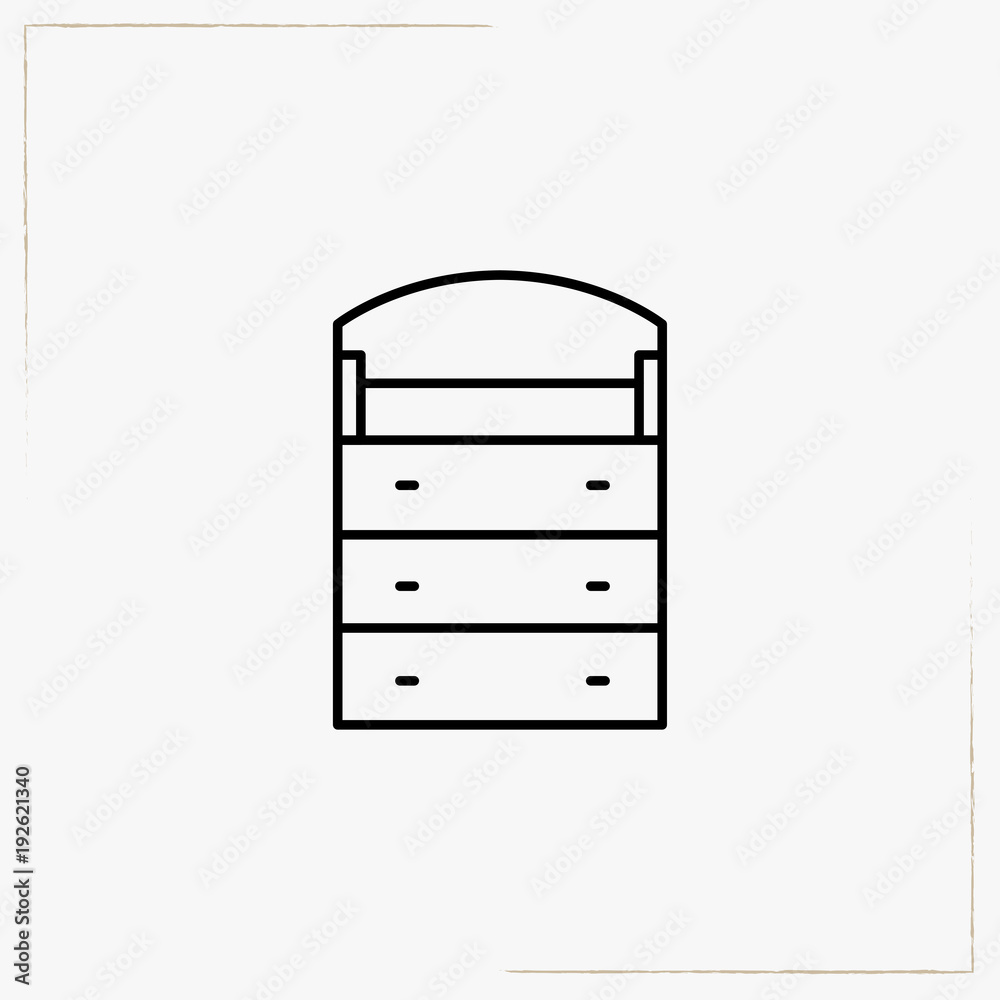 cupboards with shelves line icon cupboards with shelves line icon