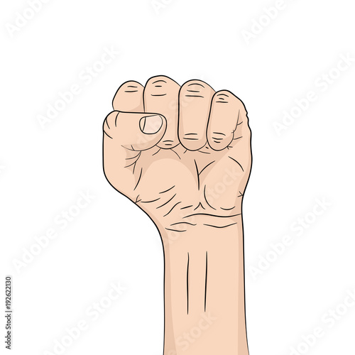 Pop art fist isolated. Vector illustration.