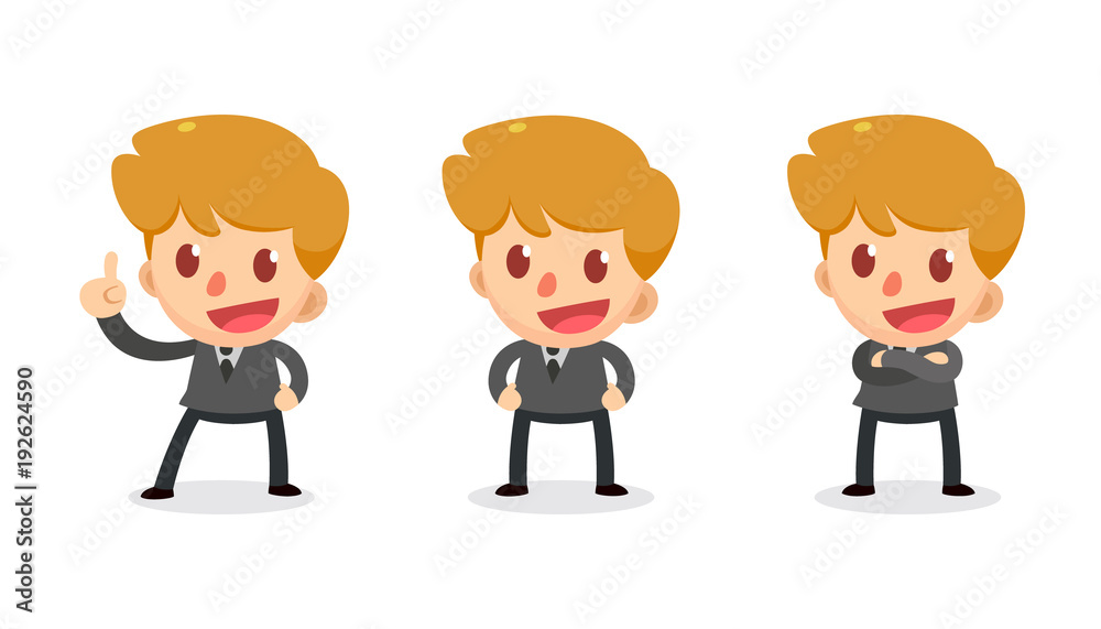 Set of tiny businessman character in actions. Confidence. Set of tiny businessman character in actions. Confidence.