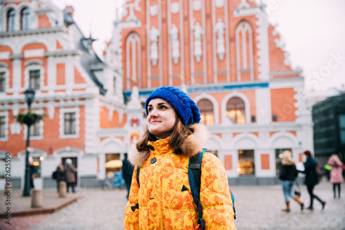 Riga, Latvia. Young Beautiful Pretty Caucasian Girl Woman Dressed © Grigory Bruev