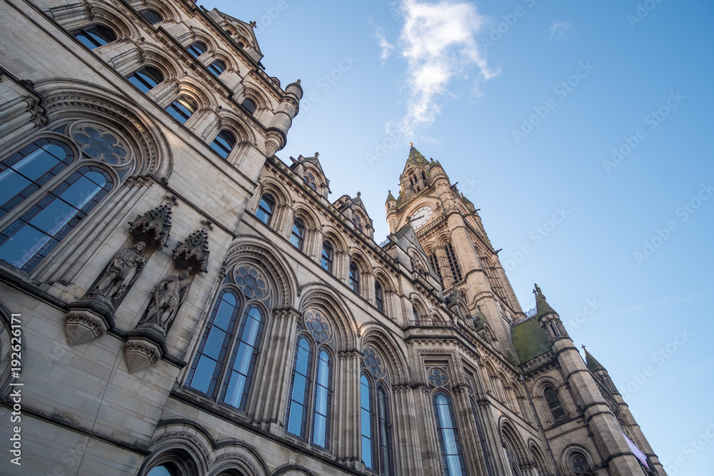 Manchester Town Hall, a Victorian, Neo-gothic municipal building in Manchester, United Kingdom
