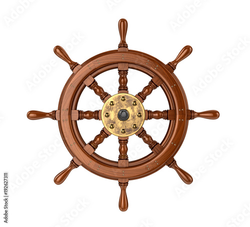 Foto Ship wheel. 3D illustration