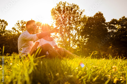 Nice young couple in the park