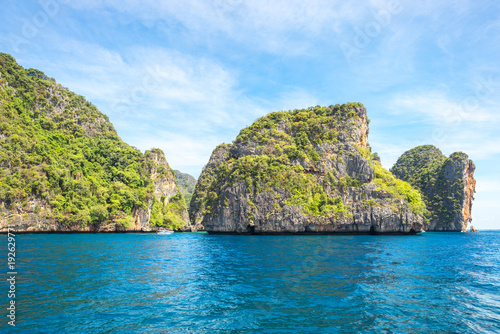 Ko Phi Phi Le is the second largest island of the archipelago of of the Phi Phi islands. The island consists of a ring of steep limestone hills surrounding two shallow bays