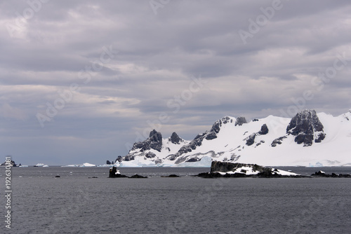 Antarctic landscape with snow