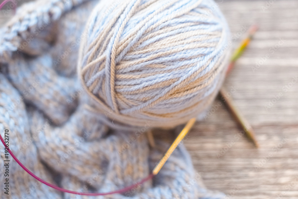 knitting needles. knitting concept. 