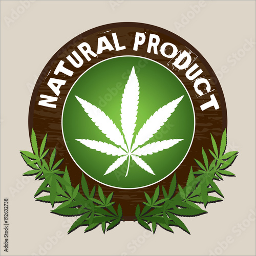 natural product marijuana vector label