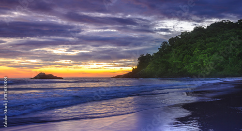 Night view of Juquehy Beach on the coast of the state of Sao Paulo , Brazil