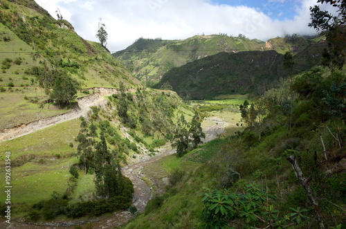 The River Toachi runs through the Ecuadorian Andes on the Quilotoa Loop hike