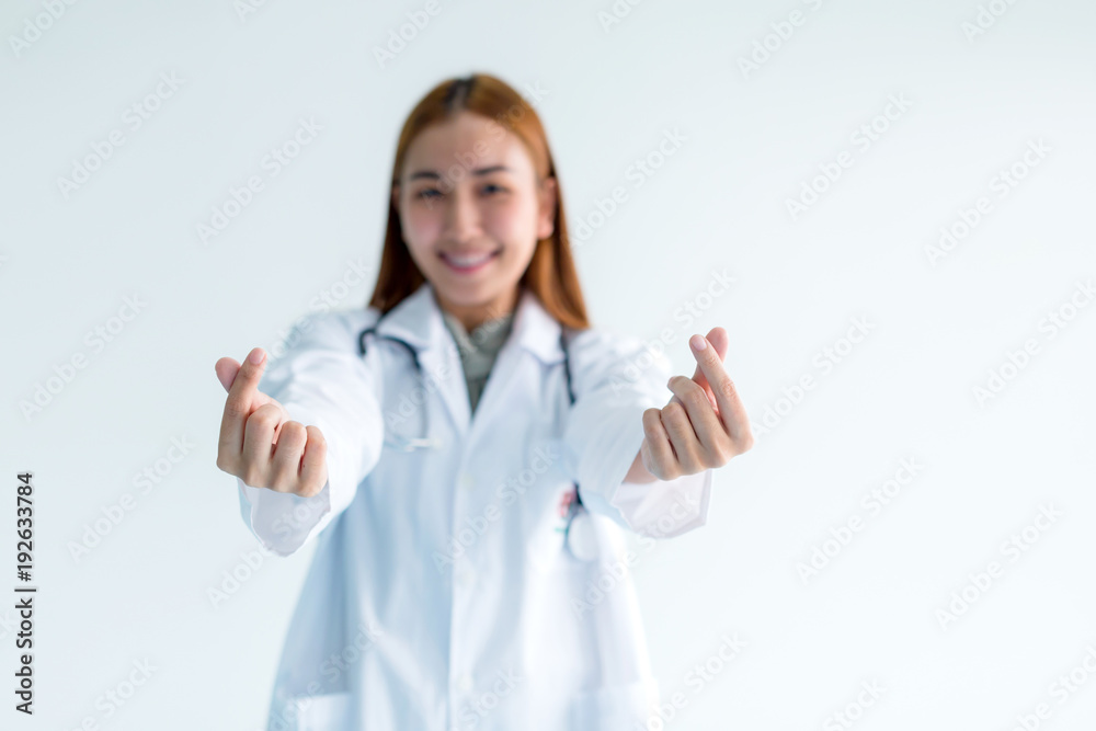 Young beautiful asian doctor woman smile face with stethoscope with waiting hall in hospital background, Young beautiful asian doctor woman smile face with stethoscope with waiting hall in hospital background,