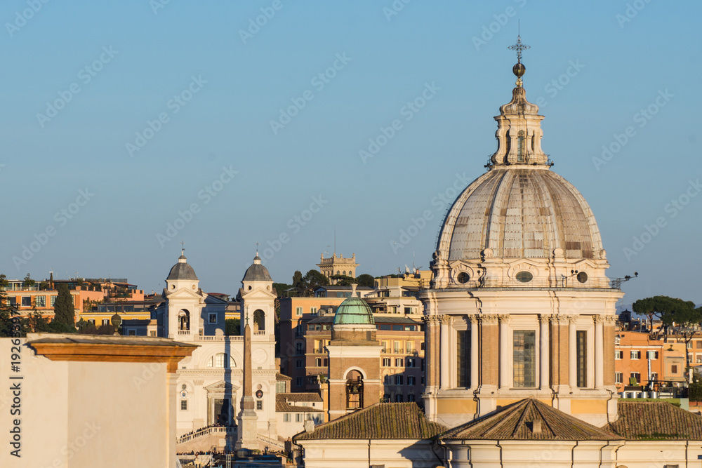 Spanish steps in Rome Cityscape