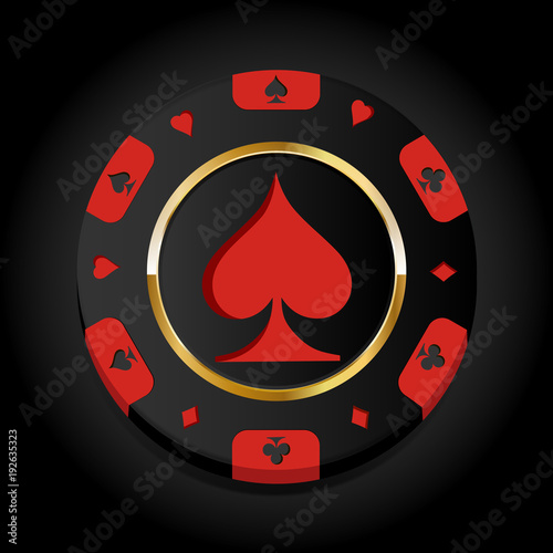 Casino chip with gold elements