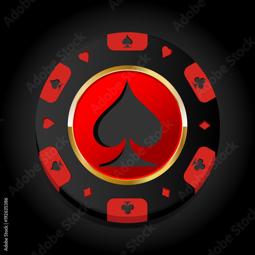 Casino chip with gold elements