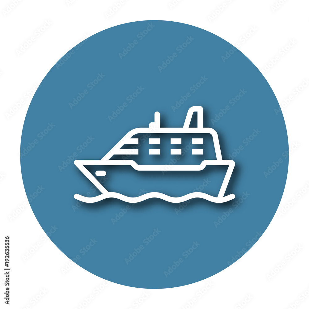 Line icon of ship with shadow. EPS 10 Line icon of ship with shadow. EPS 10