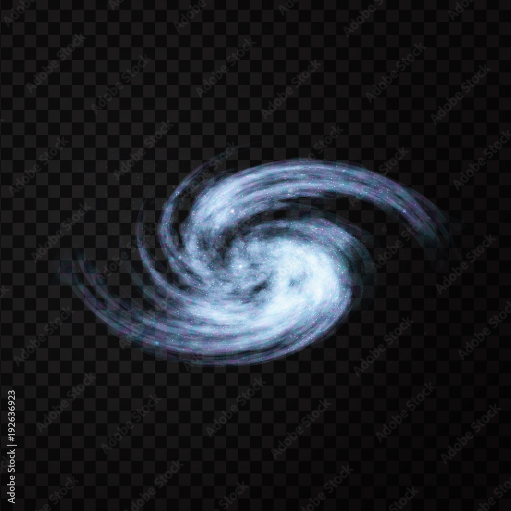 Fototapeta premium Vector realistic isolated cosmic galaxy for decoration and covering on the transparent background. Concept of space, nebula and cosmos.