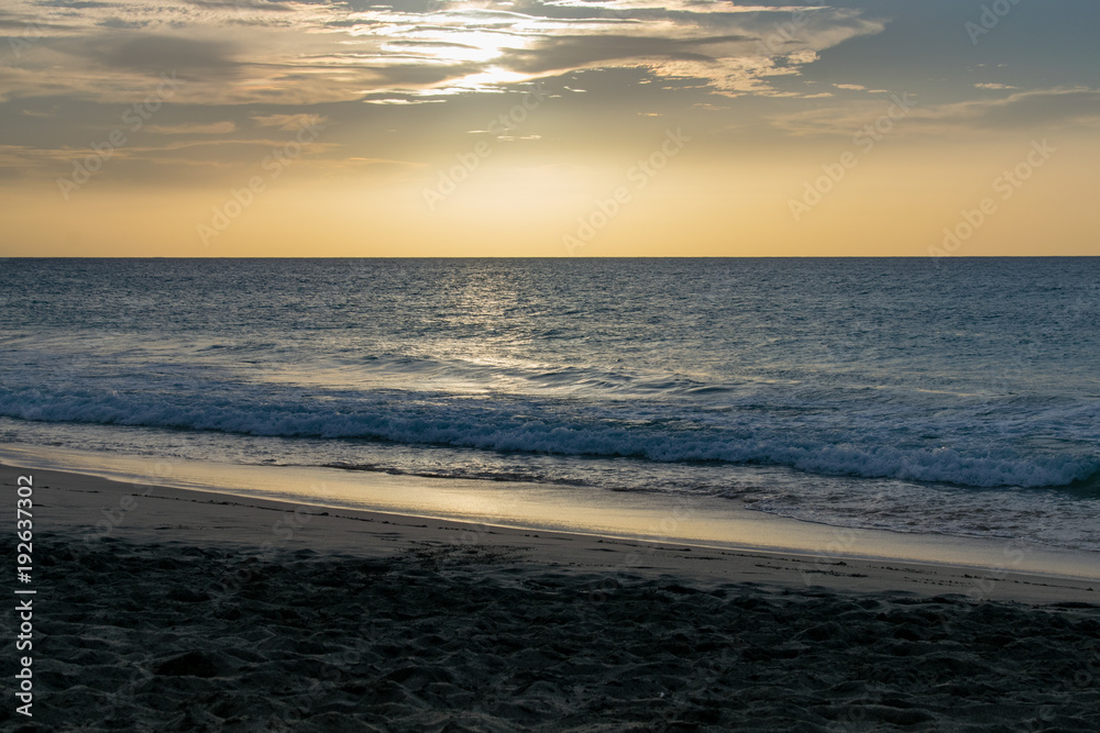 Sunset over the Atlantic Ocean from Boa Vista, Cape Verde, Africa