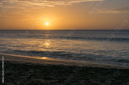 Sunset over the Atlantic Ocean from Boa Vista  Cape Verde  Africa
