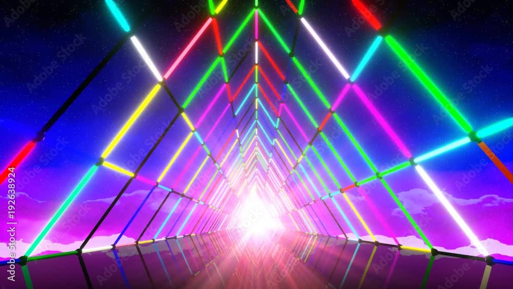 VJ 80's Triangle Neon Tunnel