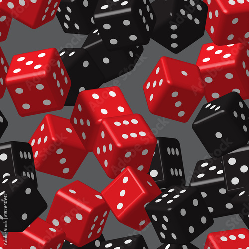 Red Black Dice Seamless Pattern