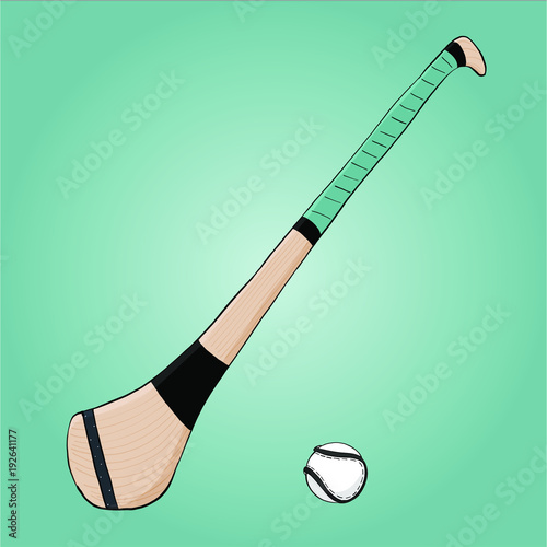 Hurl & Sliotar, in doodle style photo