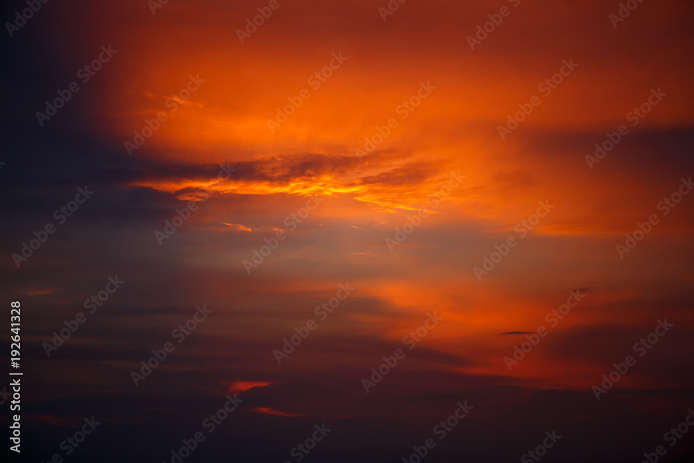 Red Sky Sunset. bright sunset in the sky, the sky the color of fire. natural phenomenon