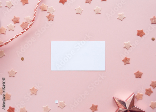 Cute Pink Background Greeting card Mockup