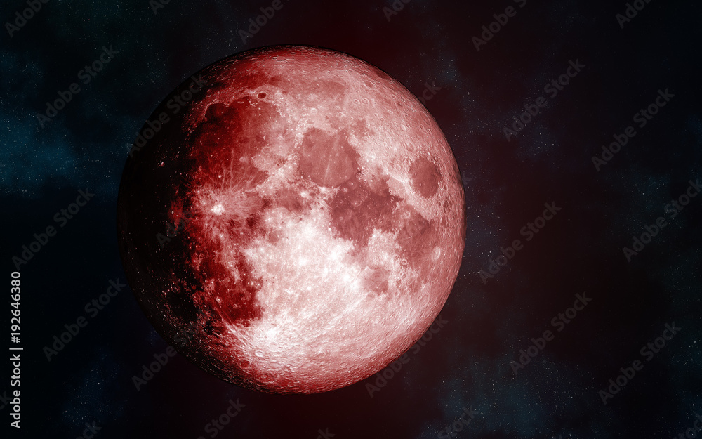 Solar system. Red Moon. Isolated on a cosmic background. Image in 5K  resolution for desktop wallpaper. Elements of the image are furnished by  NASA Stock Illustration | Adobe Stock