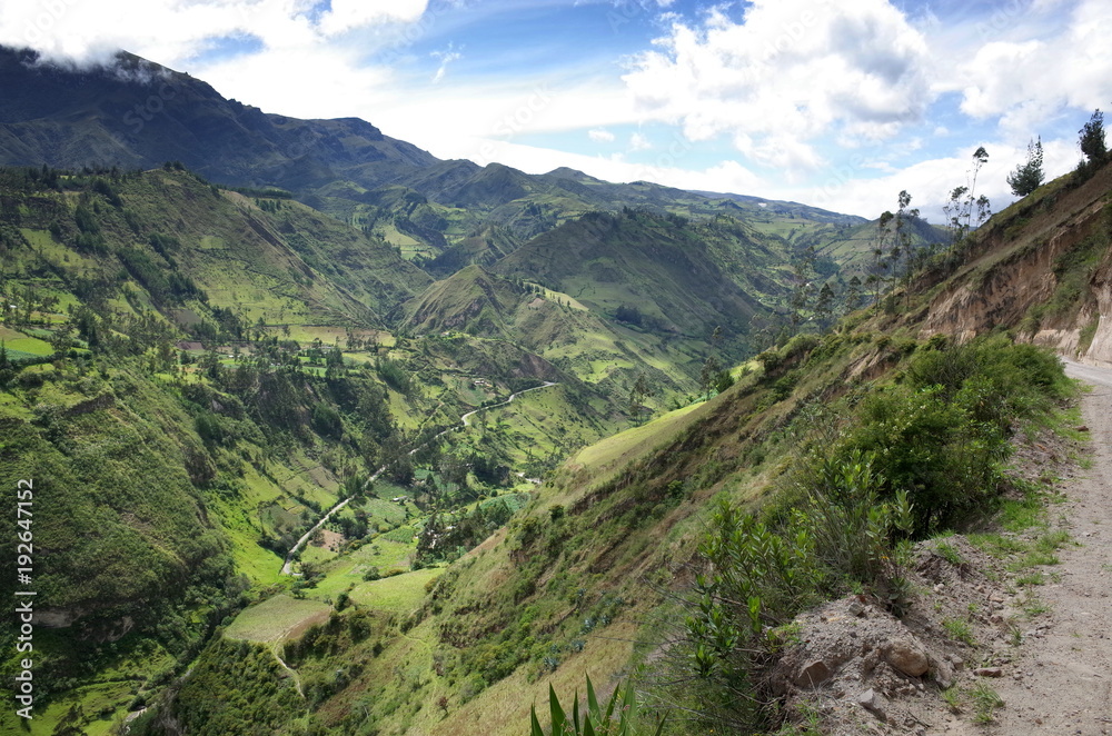 A spectacular view of the Ecuadorian Andes hiking the Quilotoa Loop