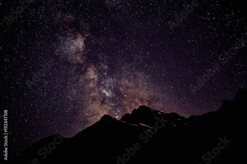 Milky Way Over A Mountain