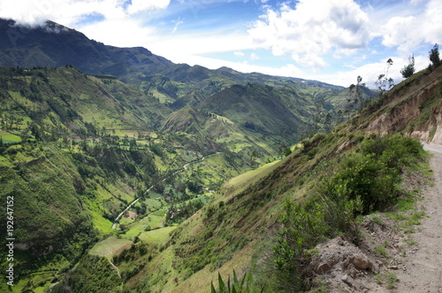 A spectacular view of the Ecuadorian Andes hiking the Quilotoa Loop