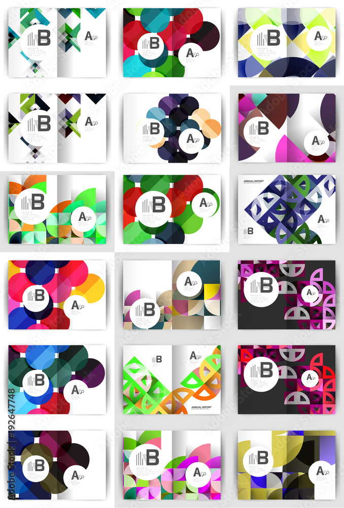 Set of A4 geometric business brochures
