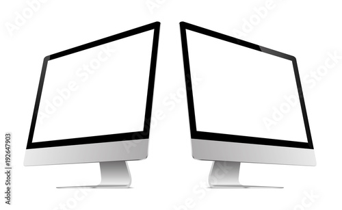 A personal computer monitor in a flat vector style