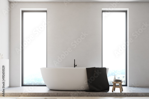 Minimalistic bathroom  white tub