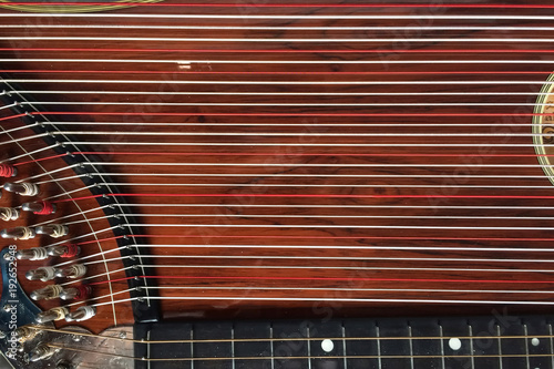 Zither - stringed instrument - close up view 