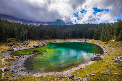 Karersee (Lago di Carezza), is a lake in the Dolomites in South Tyrol, Italy.