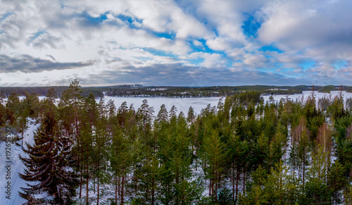 Wintery landscape in the cold season