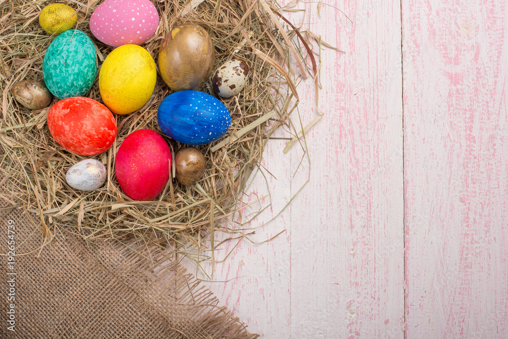 Fototapeta premium multi-colored easter eggs