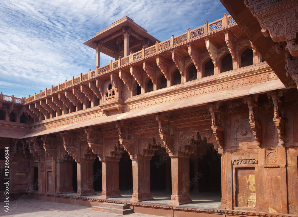 Fototapeta premium Red fort inside. Agra. India
