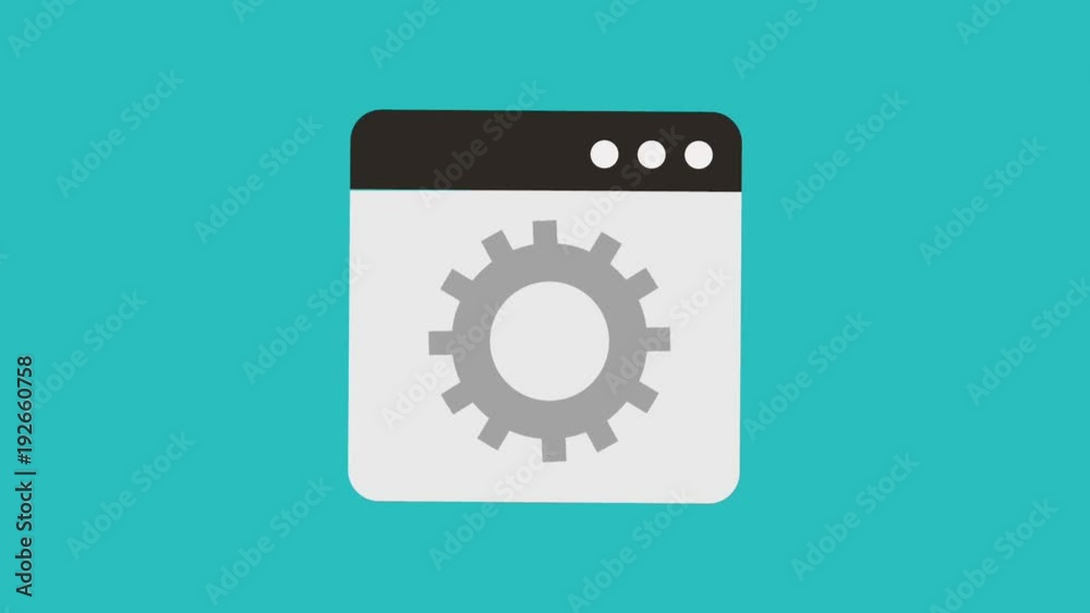 gear and tab window icons animation design gear and tab window icons animation design