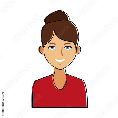 Beautiful woman cartoon icon vector illustration graphic design