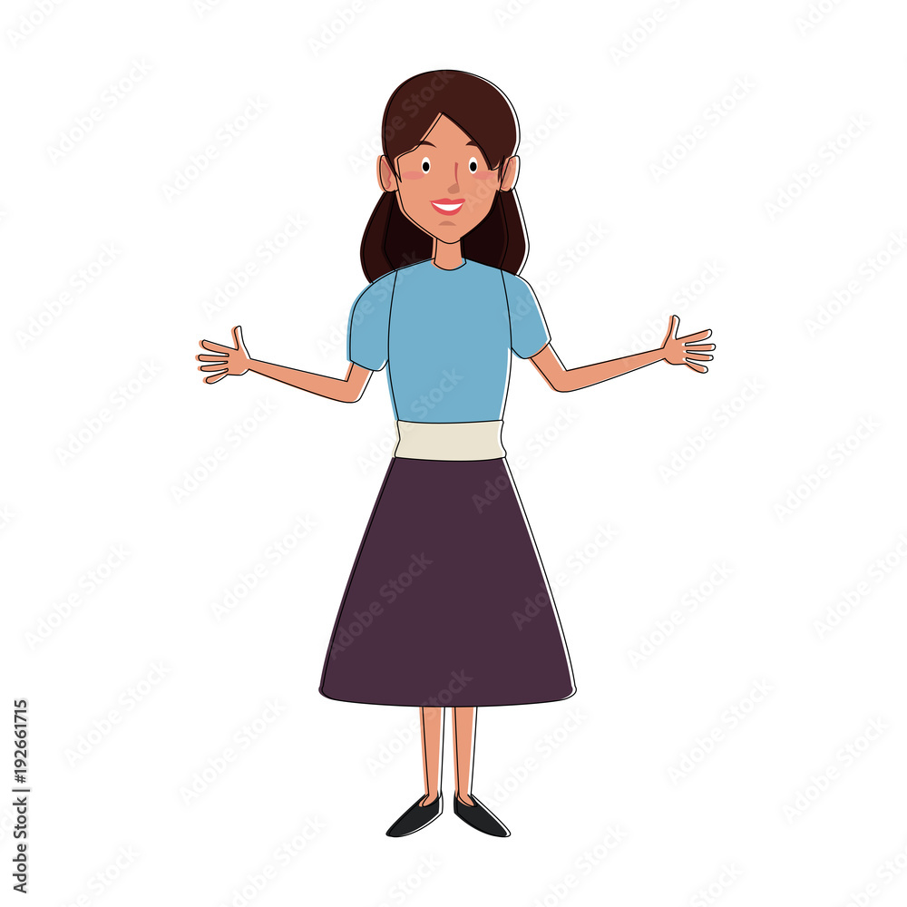 Beautiful woman cartoon icon vector illustration graphic design