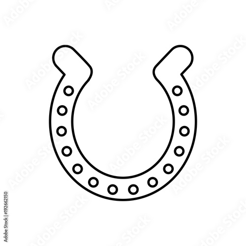 gold horseshoe lucky success talisman vector illustration outline image
