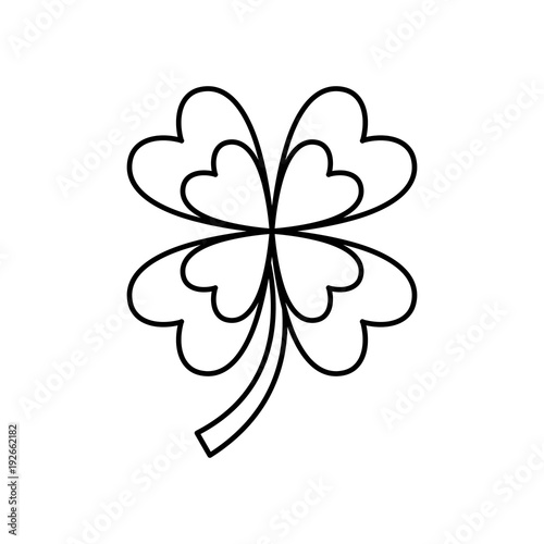 four leaf clover good luck symbol vector illustration vector illustration outline image