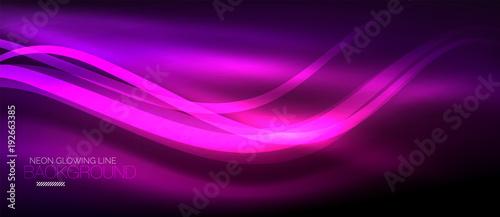 Neon purple elegant smooth wave lines digital abstract background