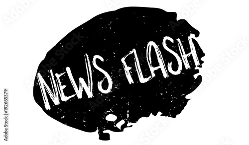 News Flash rubber stamp. Grunge design with dust scratches. Effects can be easily removed for a clean, crisp look. Color is easily changed.