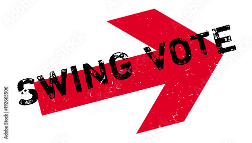 Swing Vote rubber stamp. Grunge design with dust scratches. Effects can be easily removed for a clean, crisp look. Color is easily changed.