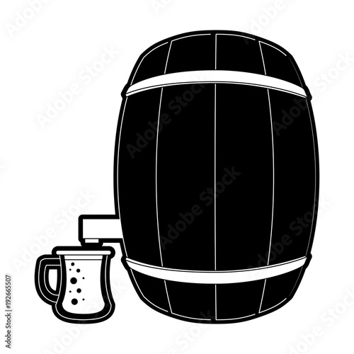 Beer wooden barrel icon vector illustration graphic design