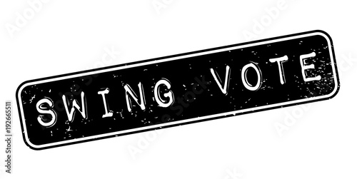 Swing Vote rubber stamp. Grunge design with dust scratches. Effects can be easily removed for a clean, crisp look. Color is easily changed.