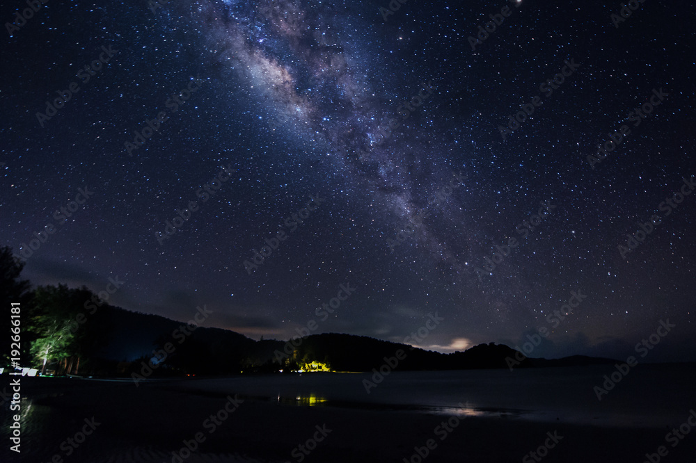 milkyway during clear and dark night sky at Kudat, Sabah Malaysia. Image contain soft focus, blur, and noise due to high iso and long expose.